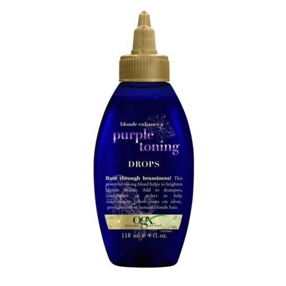 OGX Organix Blonde Enhance Purple Toning Drops Color Correct Yellow Tones 4oz